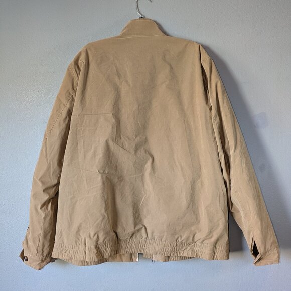 St John's Bay Tan Plaid Lined Bomber Jacket Coat XL (water repellent) - Picture 3 of 12